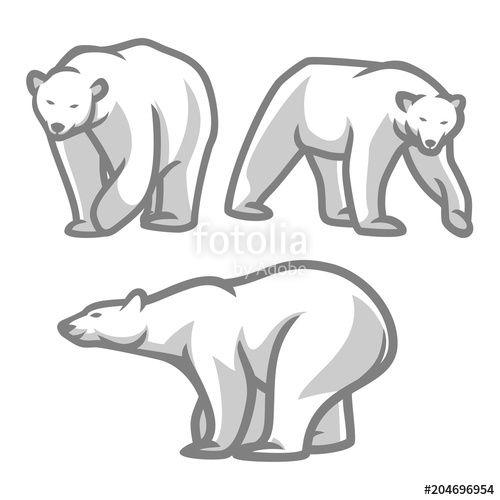 White Bear Logo - set of polar bear. Polar bear logo.