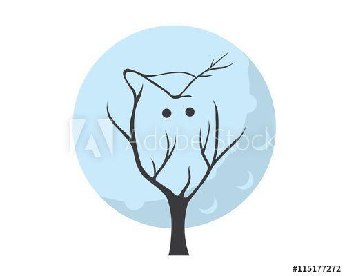 Tree Branch Logo - Modern Education Owl Logo - Midnight Owl Tree Branch Internet Club ...