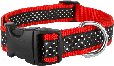 Red and Black Dog Logo - Pembroke Polka Dot Dog Collar by Paw Paws USA