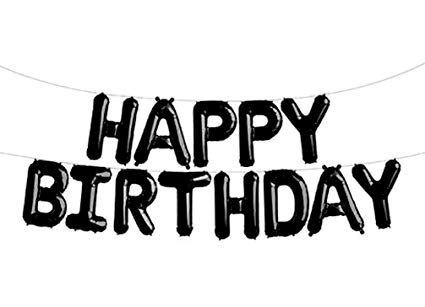 Birthday Black and White Logo - SGODA Happy Birthday Foil Letter Balloons Black: Toys