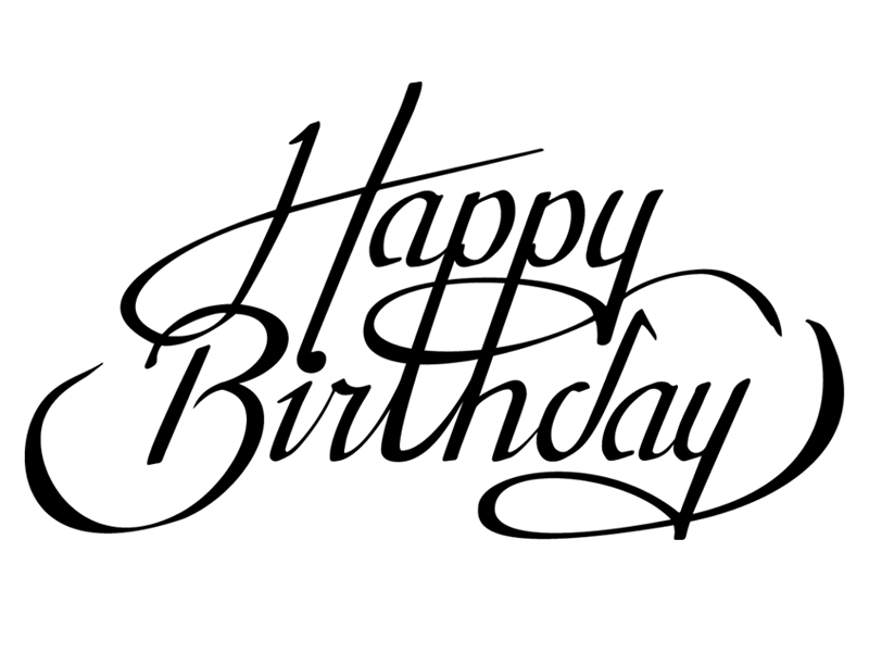 Birthday Black and White Logo - Happy Birthday