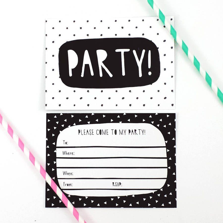Birthday Black and White Logo - black and white party invitations by of life & lemons ...
