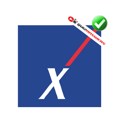 Blue Rectangle with White X Logo - Blue Square With Silver Line Logo Vector Online 2019