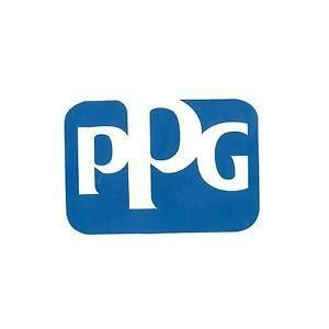 Blue Rectangle with White X Logo - PPG Refinish STWBL02 PPG Logo 4 X 4 Blue And White Decal Sticker