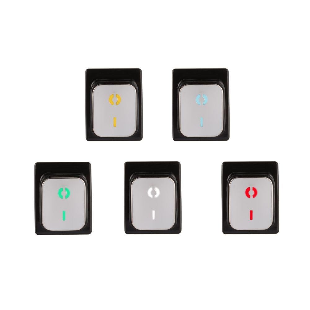 Blue Rectangle with White X Logo - 4Pin ON OFF Rectangle Rocker Switch Yellow Blue Green White Red LED
