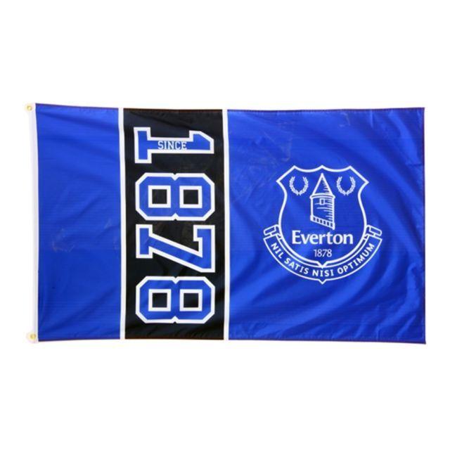 Blue Rectangle with White X Logo - Everton FC Crest Blue White Flag SN 5ft X 3ft Great Gift