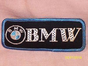 Blue Rectangle with White X Logo - Vintage BMW Embroidered Iron-On Patch Blue Black White 4 1/2 X 1 7/8 ...