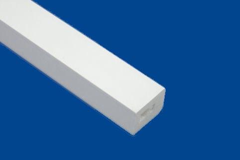 Blue Rectangle with White X Logo - Rectangle Trim 25mm x 30mm White x 5m - Plastic Building Supplies