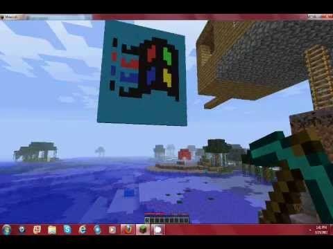 Old Minecraft Logo - Old Windows Logo In Minecraft - YouTube
