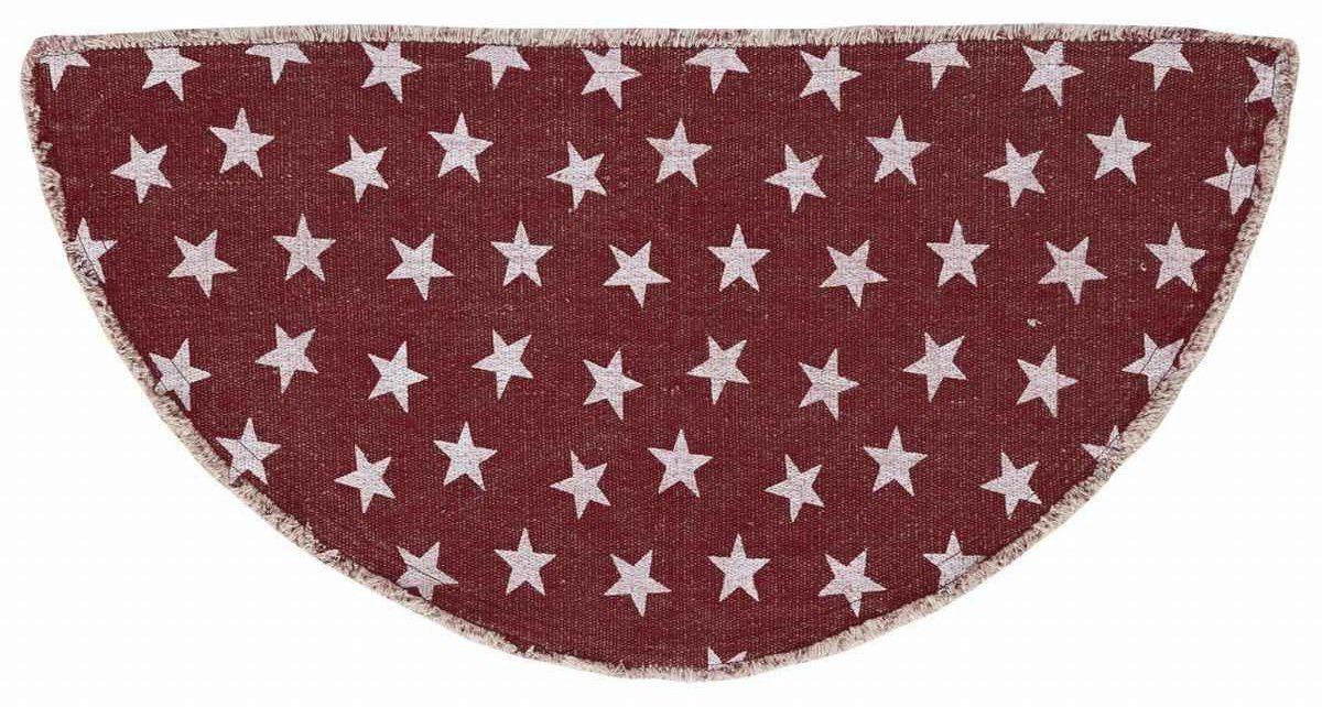 Half Star Red Logo - Multi Star Red Cotton Rug Half Circle 16.5x33 - Allysons Place