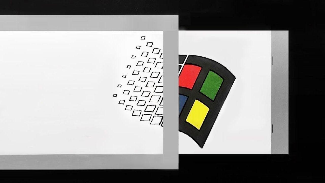 Old Windows Logo - Optical Illusion Old Windows Logo To Make Magic Card Paper