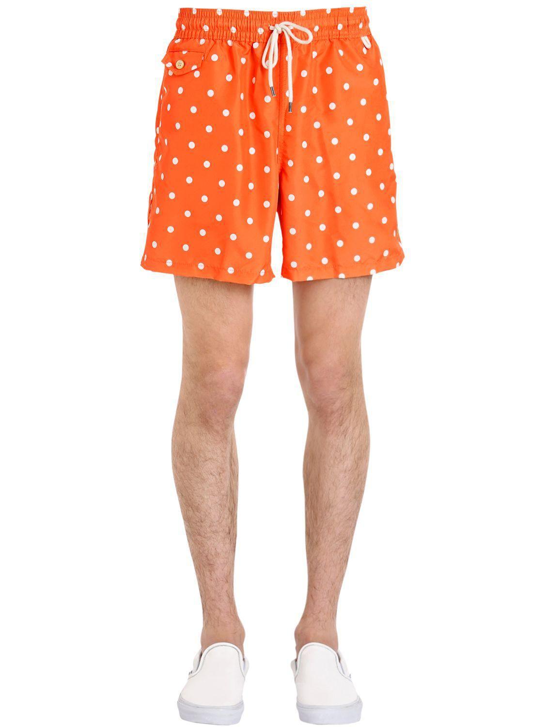 Orange Dot Logo - Polo Ralph Lauren Polka Dot Logo Nylon Swim Shorts in Orange for Men