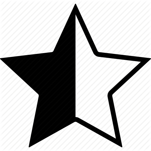Half Star Red Logo - Empty, favorite, full, half, rate, rating, star icon