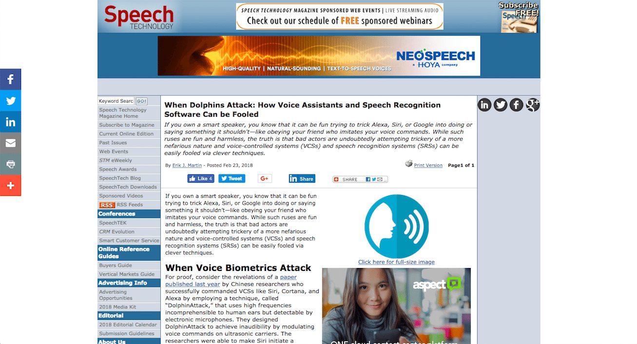 Speech Technology Magazine Logo - How Voice Assistants and Speech Recognition Software Can be Fooled
