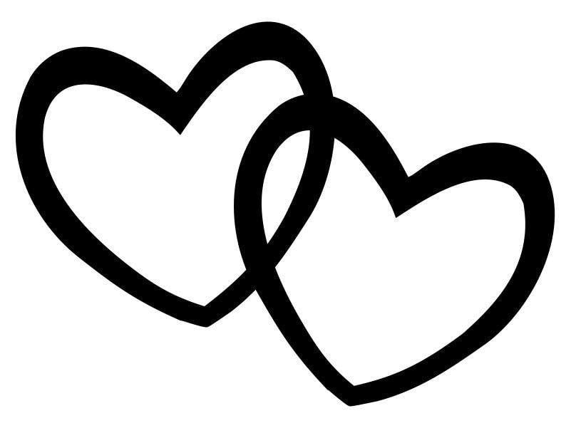 Heart Black and White Logo - Hearts Double Heart Clipart Black And White Valentine Week 6