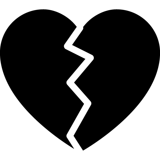 Heart Black and White Logo - Broken Heart Black and White transparent PNG - StickPNG
