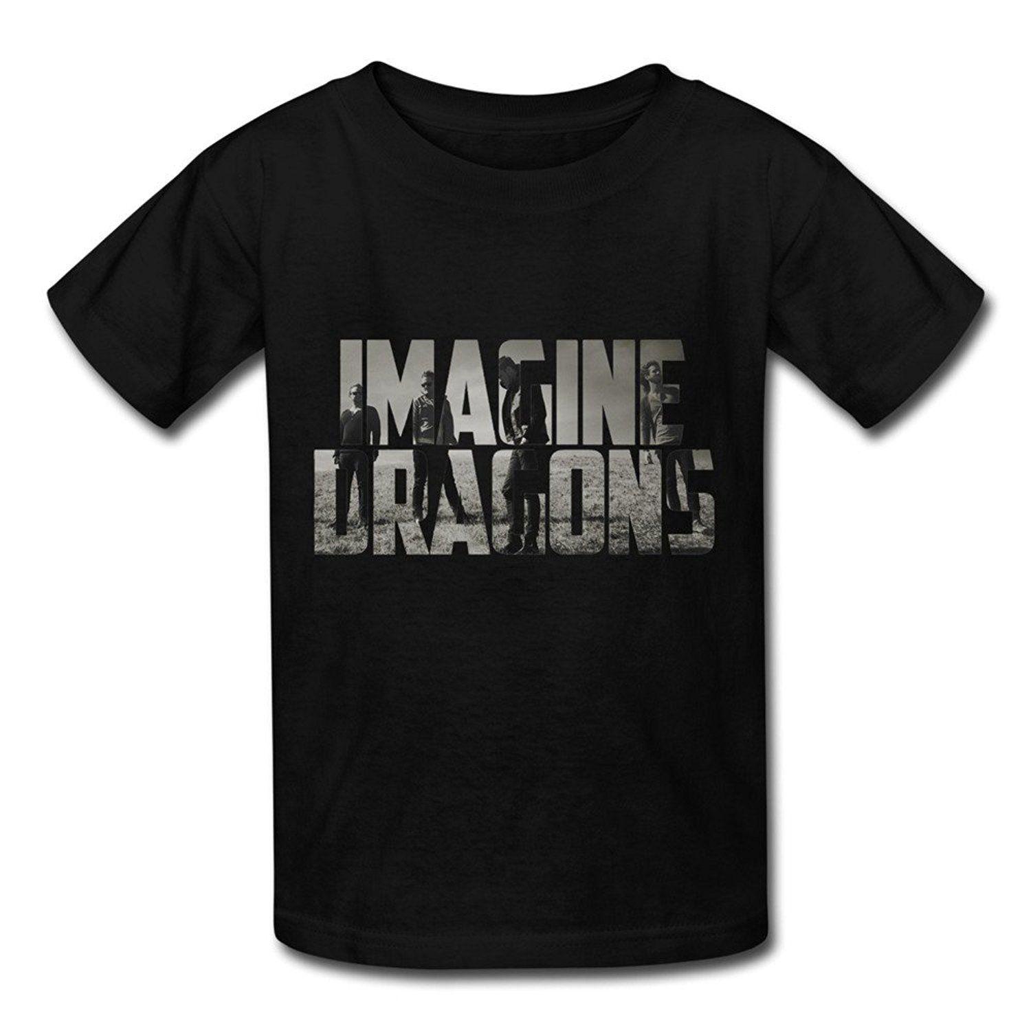 Imagine Dragons Logo - Moon Tshirt Black Soft T Shirt For Big Youth' Imagine