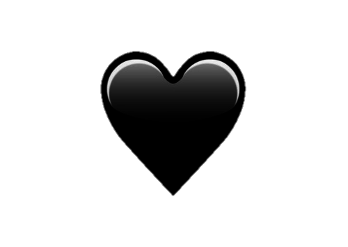 Heart Black and White Logo - Emoji Black Heart Png