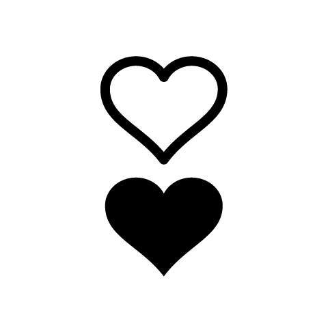Heart Black and White Logo - Black & White. Habitatt Supply Co
