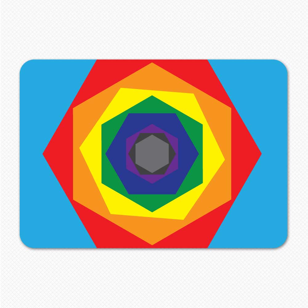 Rainbow Hexagon Logo - Rainbow Hexagon Laptop Sticker Skin. Customized Laptop Cover