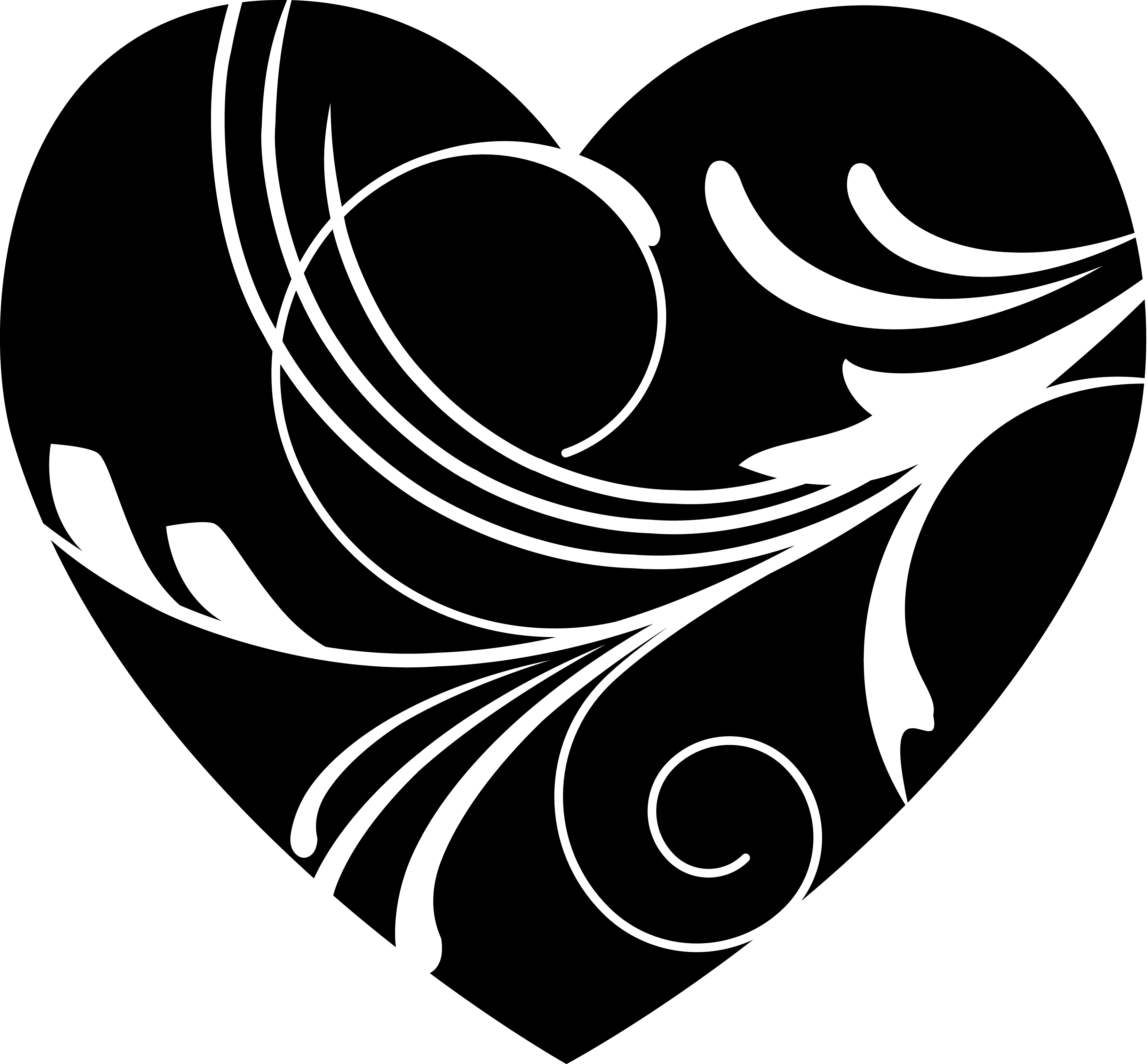 Heart Black and White Logo - Free White Heart Clipart, Download Free Clip Art, Free Clip Art