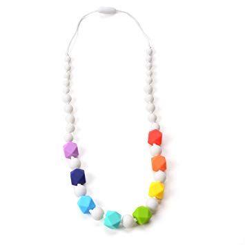 Rainbow Hexagon Logo - Amazon.com : Nummy Beads Rainbow Hexagon Silicone Baby Teething