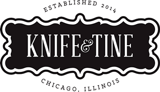 Black and White Restaurant Logo - Knife & Tine Lincoln Park, Chicago restaurant