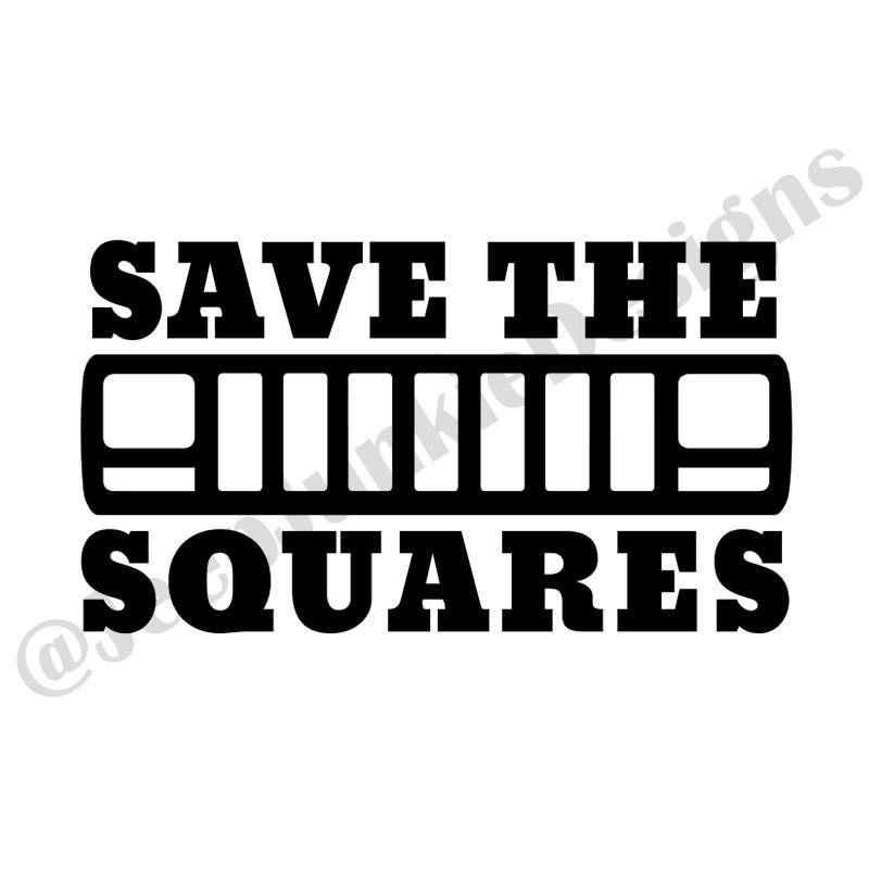 Jeep XJ Logo - Save the Squares XJ Vinyl Decal