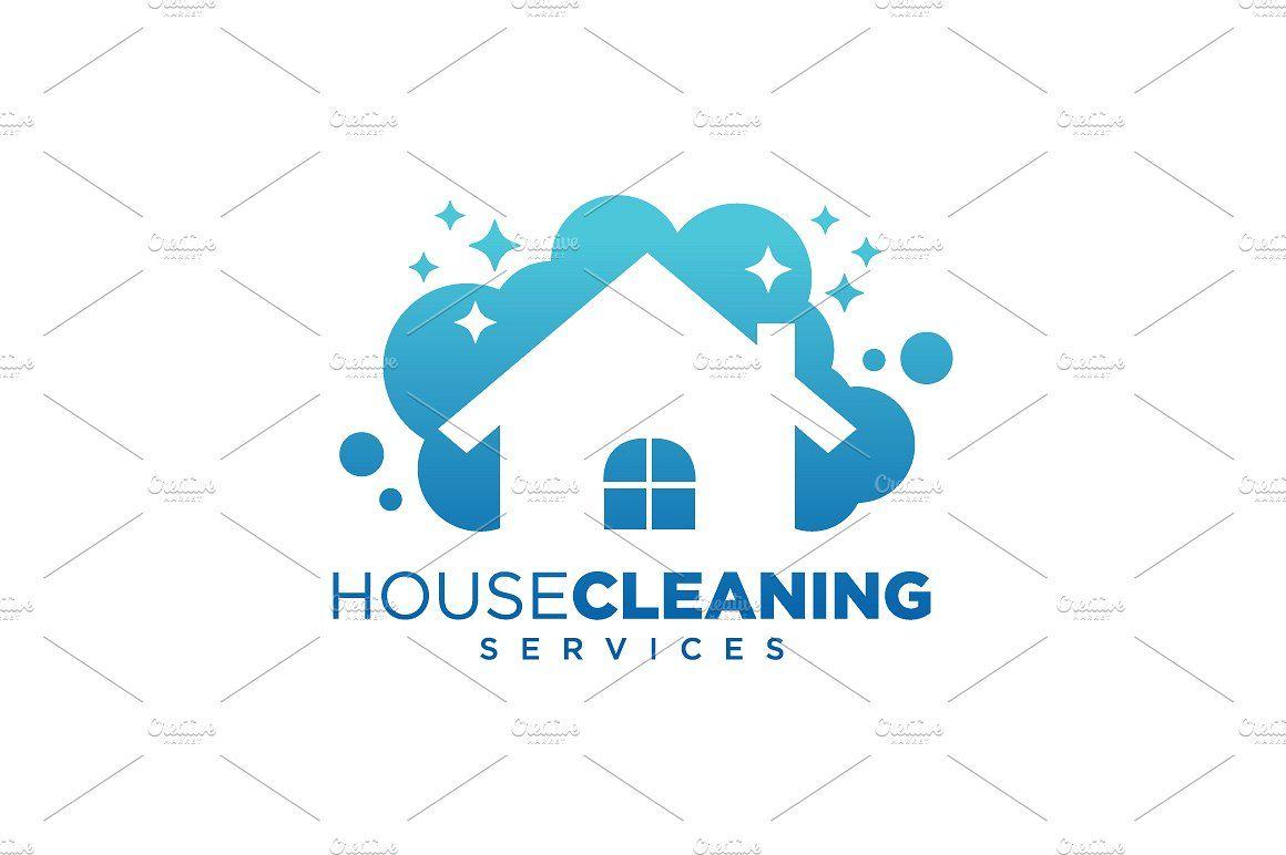Cleaning Services Logo - House Cleaning Service Business Logo Templates Creative Market