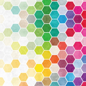 Rainbow Hexagon Logo - hexagon fabric, wallpaper & gift wrap - Spoonflower