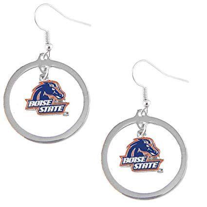 Boise State Broncos Silver Logo - Amazon.com : NCAA Boise State Broncos Floating Logo Hoop Earrings ...