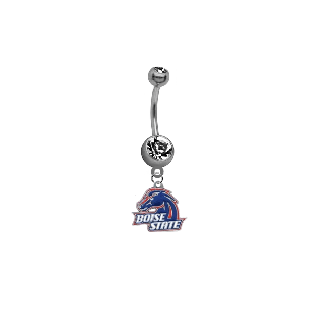 Boise State Broncos Silver Logo - Boise State Broncos NCAA College Belly Button Navel Ring