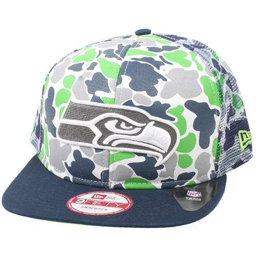 Camo Seahawks Logo - Seattle Seahawks New Era 9Fifty Team Color Camo Face Snapback Hat
