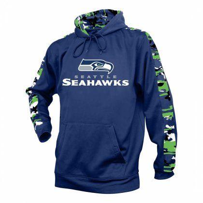 Camo Seahawks Logo - Seattle Seahawks Camo Hoodie. Navy Blue Action Green