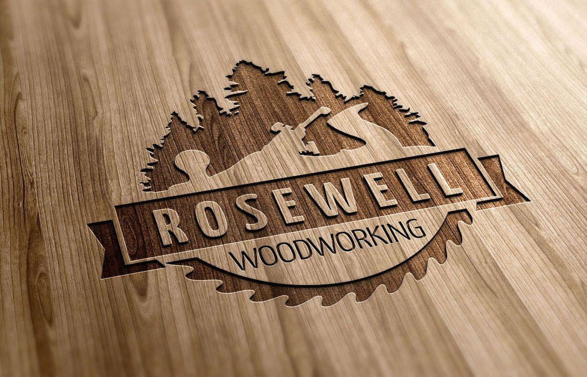 Woodshop Logo - Rosewell Woodworking - Handcrafted, Wooden Kitchenware