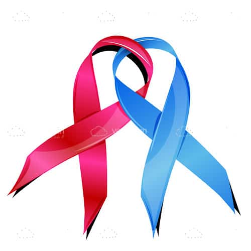 Pink and Blue Ribbon Logo - Pink and Blue Breast Cancer Awareness Ribbons - Vectorjunky - Free ...