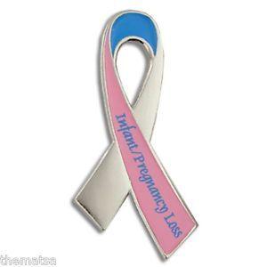 Pink and Blue Ribbon Logo - PINK BLUE RIBBON LAPEL AWARENESS INFANT PREGNANCY LOSS PIN | eBay