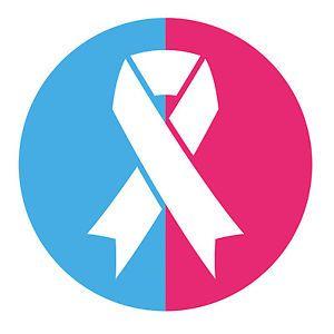 Pink and Blue Ribbon Logo - 2 x Glossy Vinyl Stickers - Pink & Blue Ribbon Pregnancy Infant Loss ...