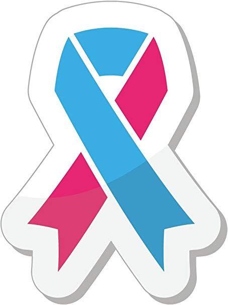 Pink and Blue Ribbon Logo - Pink and Blue Ribbon Pregnancy and Infant Loss Awareness Car Bumper ...