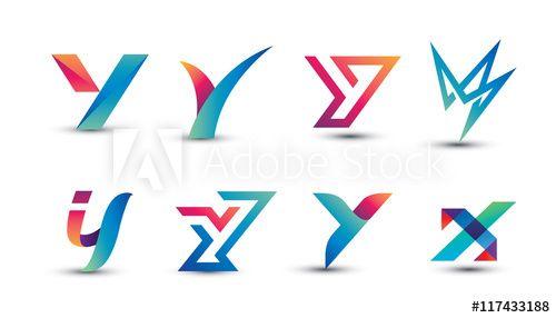 Letter Y Logo - Abstract Colorful Y Logo - Set of Letter Y Logo - Buy this stock ...
