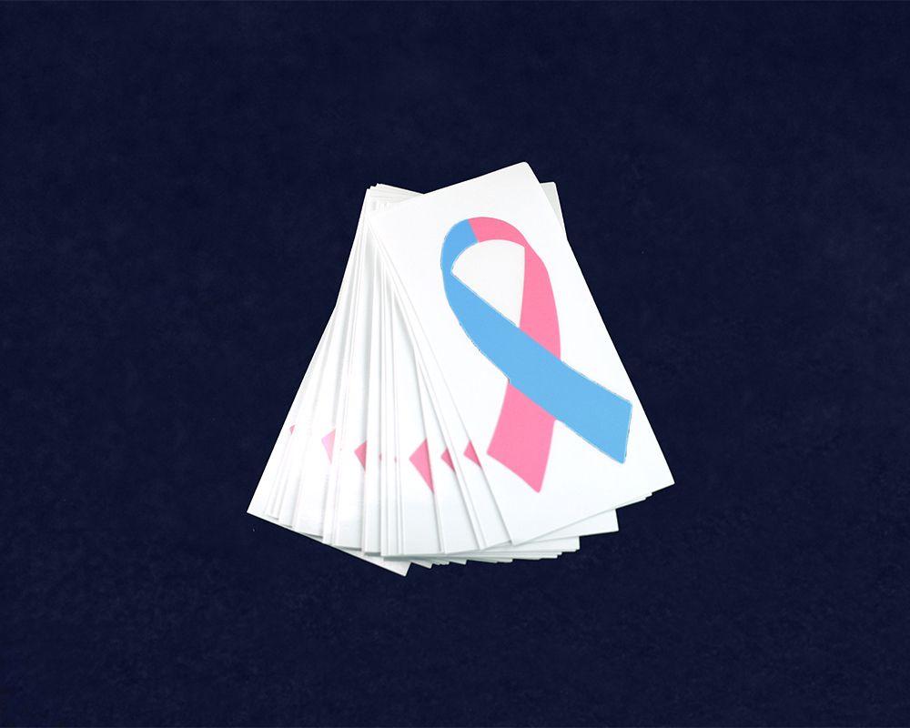 Pink and Blue Ribbon Logo - Small Pink & Blue Ribbon Vinyl Decal, SIDS Awareness Sticker