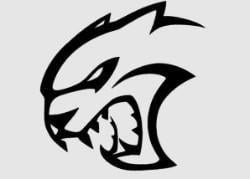 Black and White Dodge Hellcat Logo - ▷ dodge challenger hellcat symbol 3d models・cgtrader