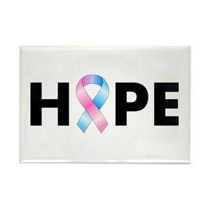Pink and Blue Ribbon Logo - Male Breast Cancer Magnets
