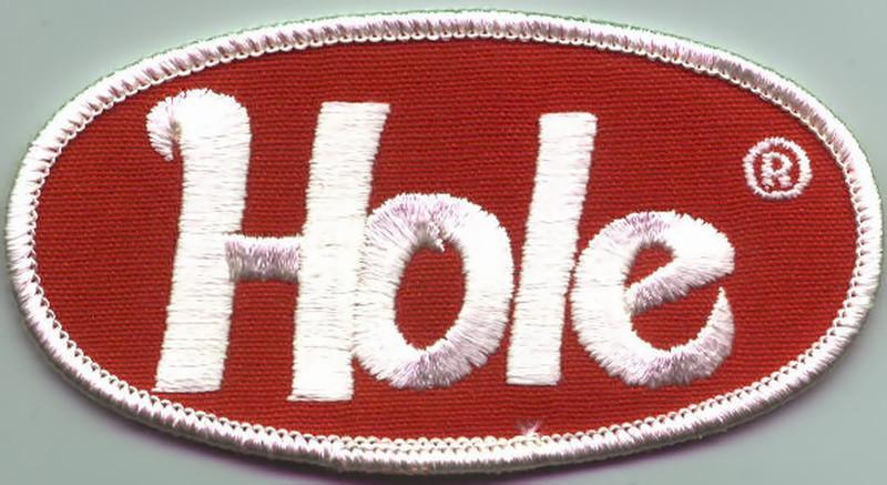 Oval Red Letters Logo - Hole Iron On Patch Oval Letters Logo