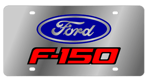 Oval Red Letters Logo - Ford F 150 Blue Oval Red Letters Stainless Steel License Plate