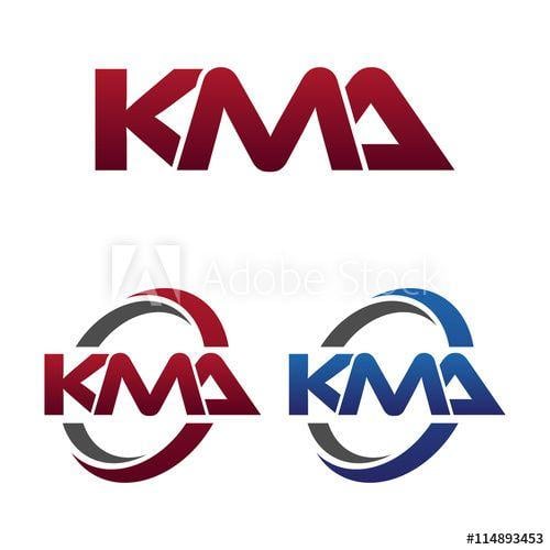 Oval Red Letters Logo - Modern 3 Letters Initial logo Vector Swoosh Red Blue kma - Buy this ...