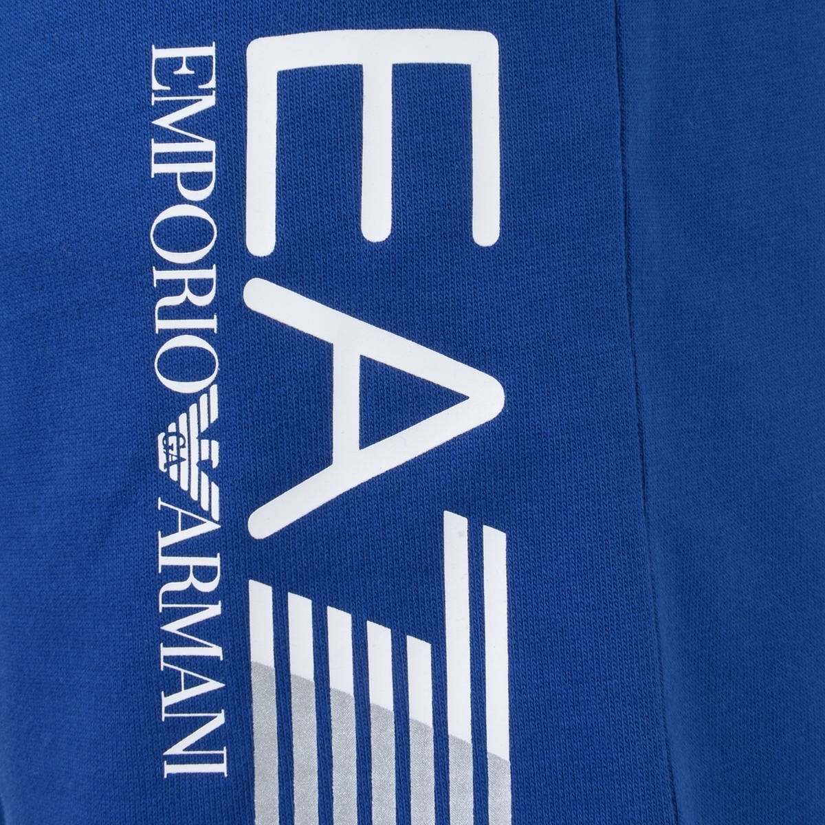 Two Blue Logo - EA7 Boys Blue Logo Print Bermuda Shorts