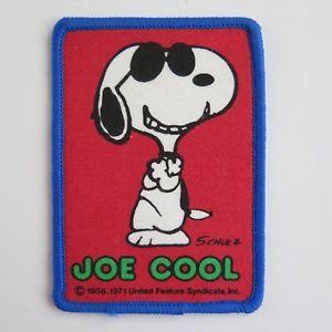 Red Blue Smile Logo - Vintage SNOOPY JOE COOL RED BLUE PATCH | Rectangler Badge Schulz ...