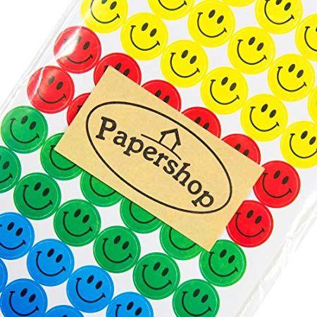 Red Blue Smile Logo - Papershop Smiley Stickers (10 sheets) - Yellow, Red, Green & Blue ...