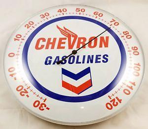 White and Blue Round Logo - CHEVRON GASOLINE V WITH WINGS LOGO RED WHITE BLUE ROUND DOME SHAPE